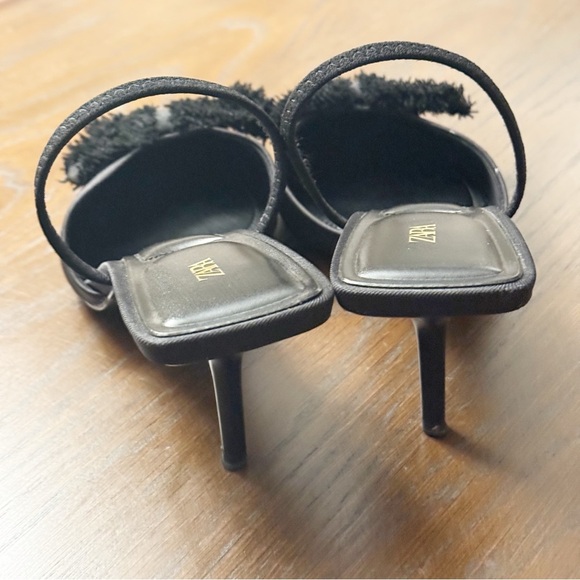 ZARA Black Slingback Pointed Toe Heels w/ Bow Detail | 2.8” Heel size 41 - Picture 11 of 12